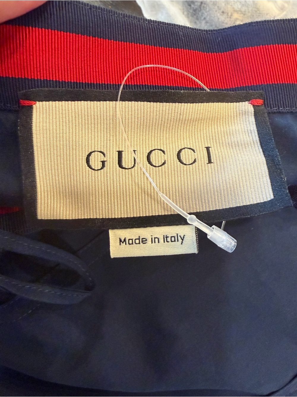 Gucci Navy Midi Skirt with Red Waistband - Picture 2 of 7